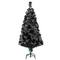 4ft. Fiber Optic Candy Corn Color Lights Black Artificial Halloween Tree